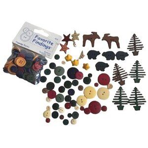 193 Woodland Sewing Craft Plastic Button Set